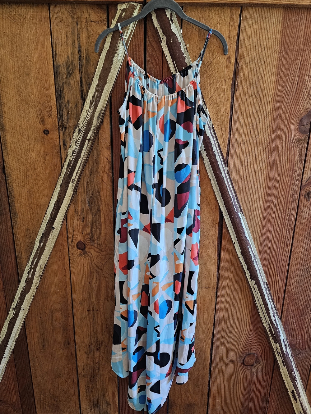 Anthropologie Abstract Geo Print Wideleg Jumpsuit